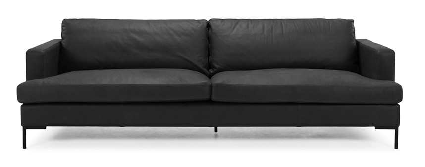 VERONA LUX Soffa 4-sits Läder Nanuke Black, W3 Kallskum