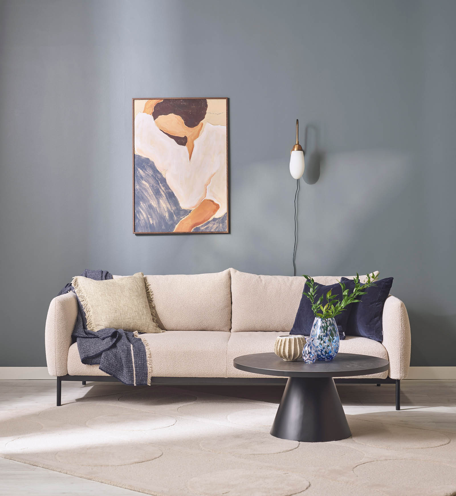 Beige bäddsoffa