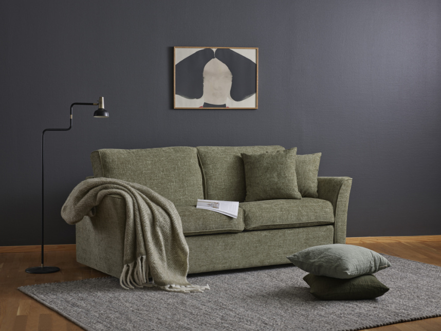 CELINE Bäddsoffa 2,5-sits Tyg Milan Grön