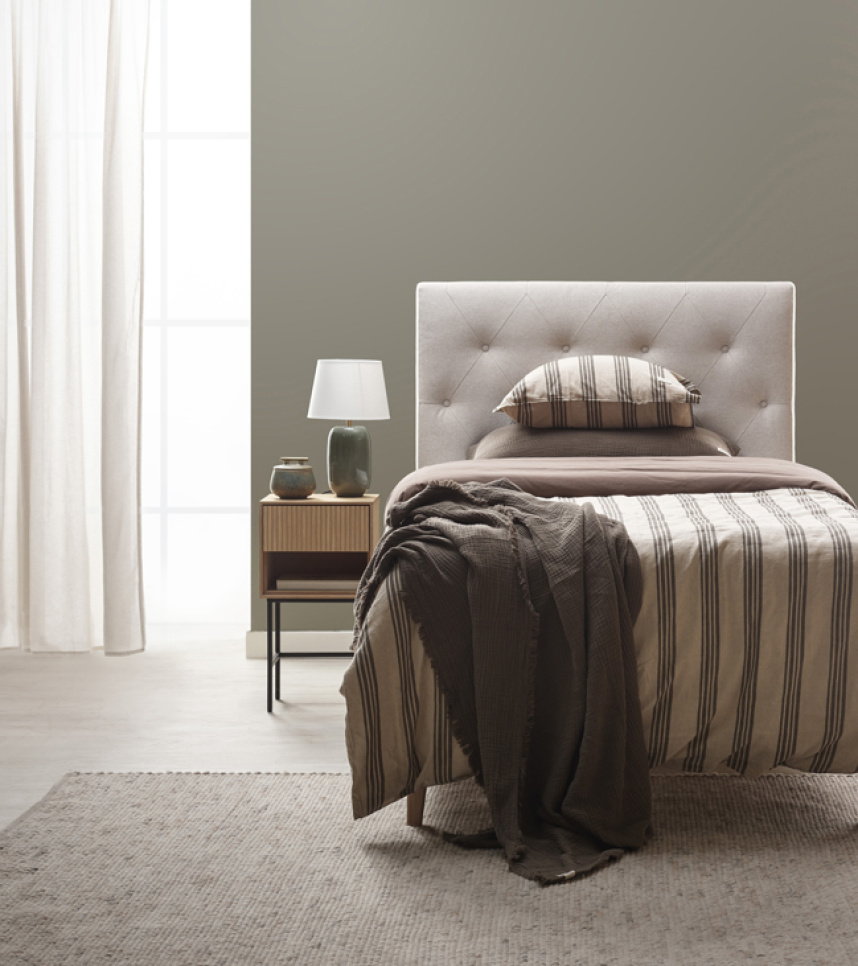 ELMA Sängbord Ekfanér Vitoljad