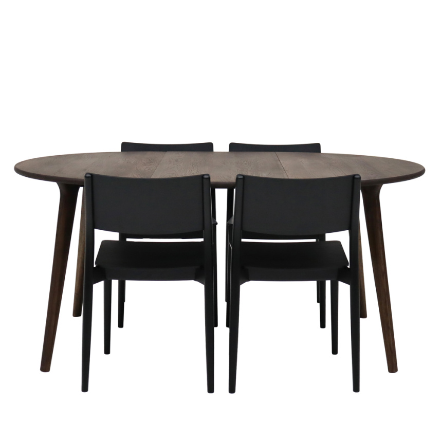 CLEAN Matbord Massiv ek Vitoljad inkl. iläggsskiva