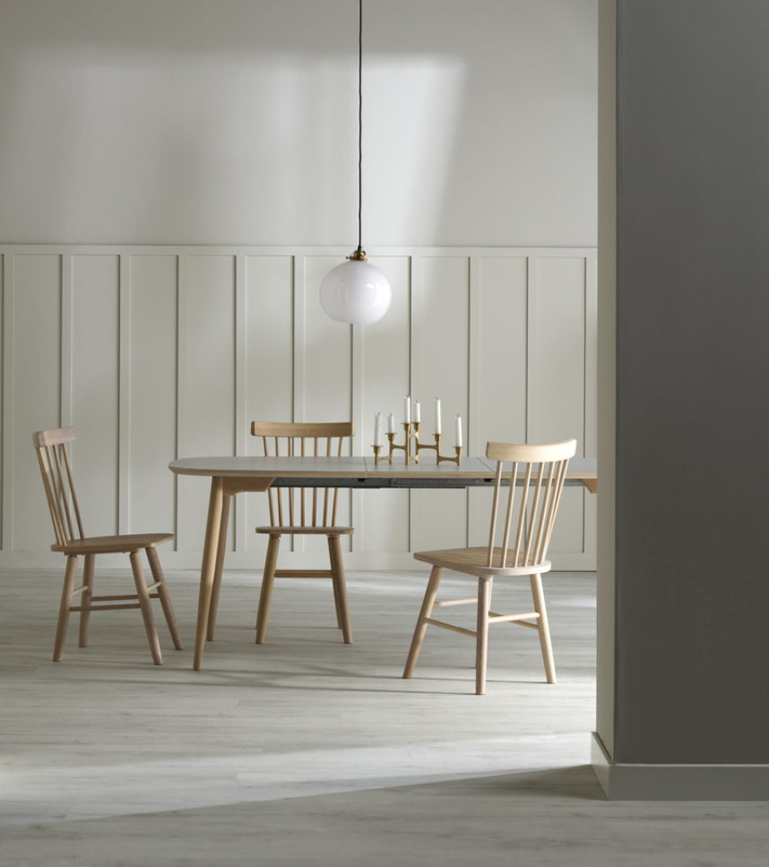 TIMELESS 04 Matbord Laminat Grå, Vitoljad ekkant 150x90. Vitoljad massiv ek.