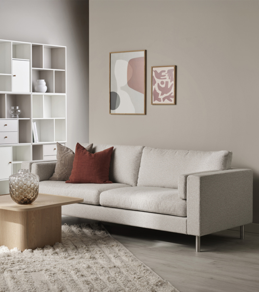 SOLID Soffa 3-sits Tyg Superior Beige