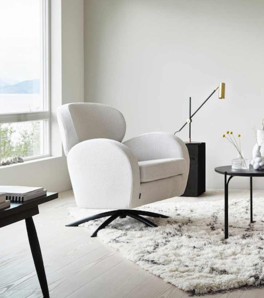 STING Fåtölj Tyg Uno Vit