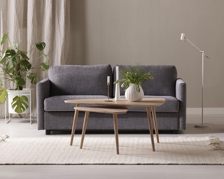 CHARLOTTE Bäddsoffa 2,5-sits Tyg Emma Grey