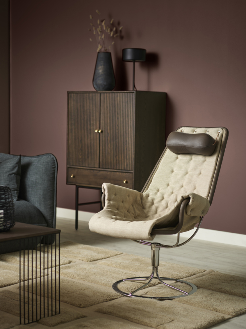 JETSON Fåtölj MATCH LIMITED EDITION - Tyg Flax Läder Rustik Clay