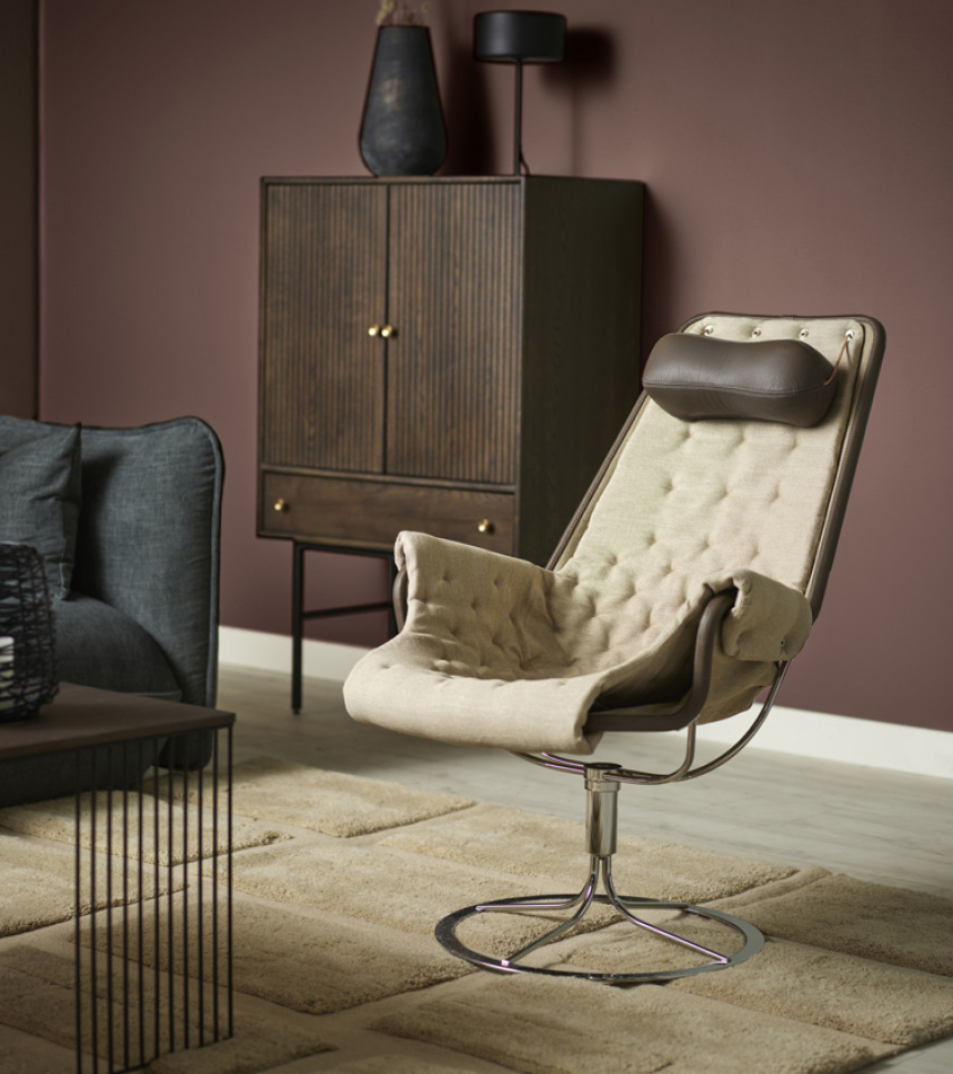 JETSON Fåtölj MATCH LIMITED EDITION - Tyg Flax Läder Rustik Clay