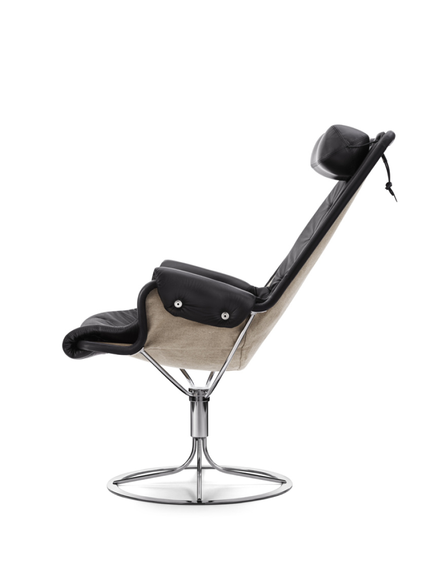 JETSON Fåtölj Läder Naturale Svart