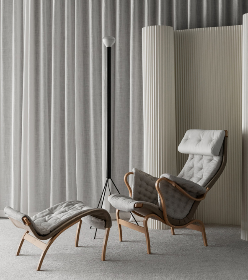 PERNILLA 69 Fåtölj Tyg Flax Natur