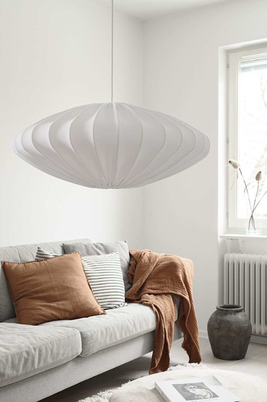 ELLIPSE Taklampa Jersey White. Ø 65 cm