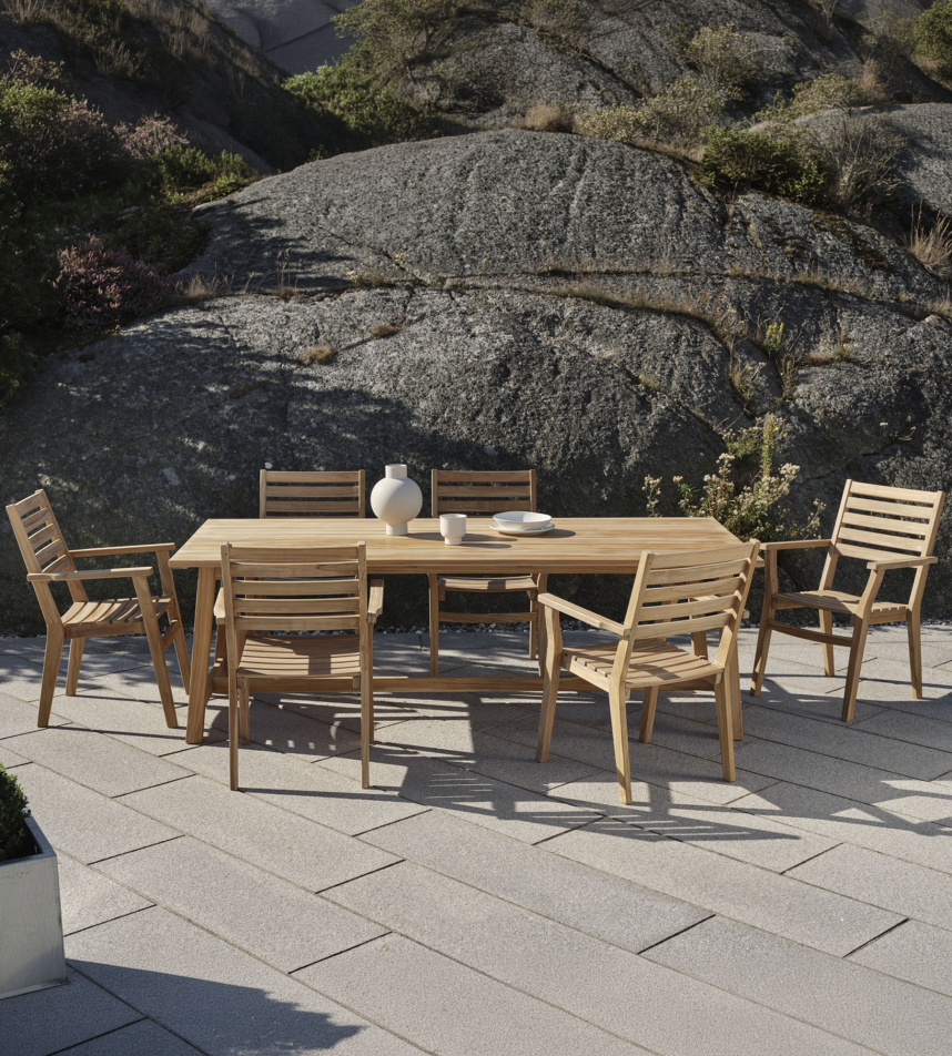 KEROS Utematbord Teak 220 cm