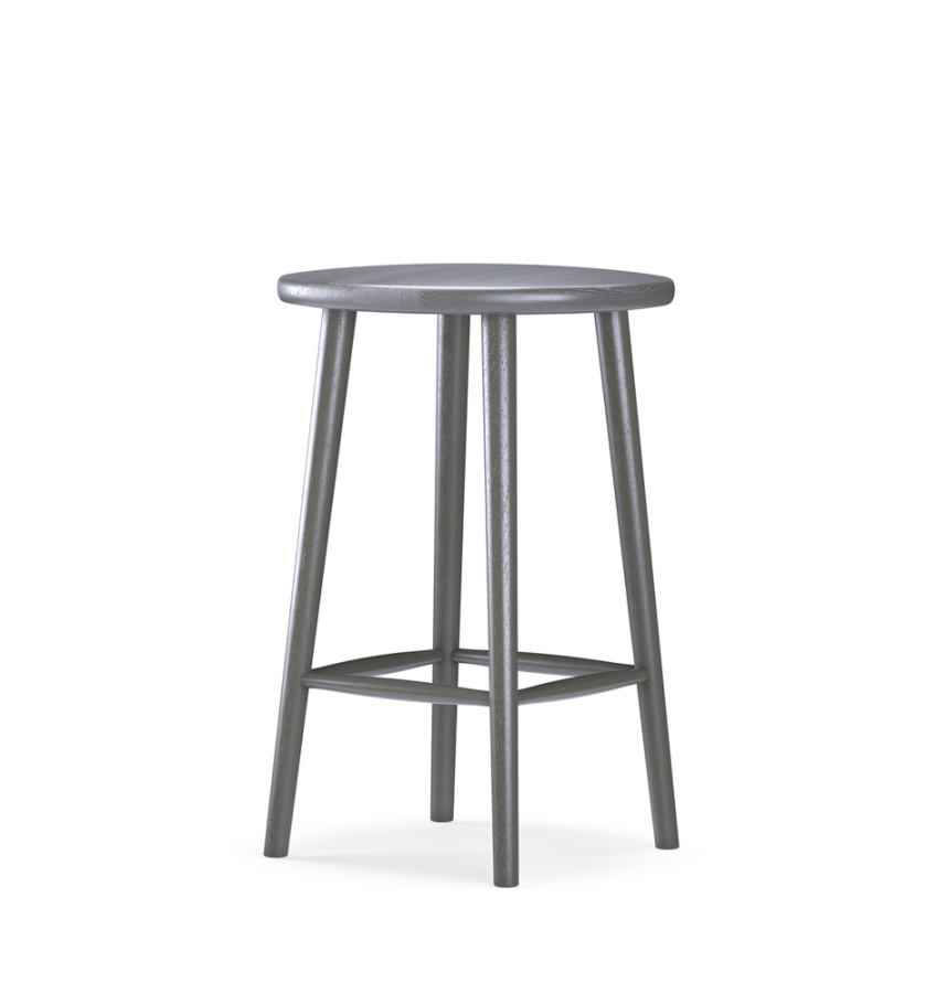 MISS BUTTON Barpall Massiv Ek Mörkgrå