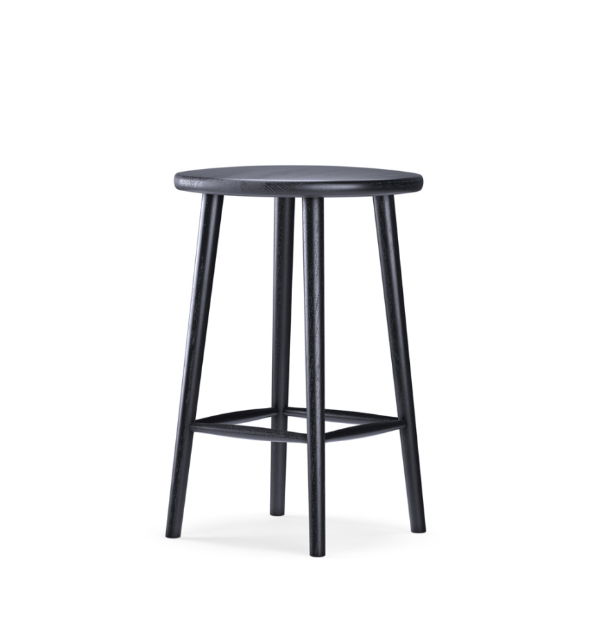 MISS BUTTON Barpall Massiv Ek Svart