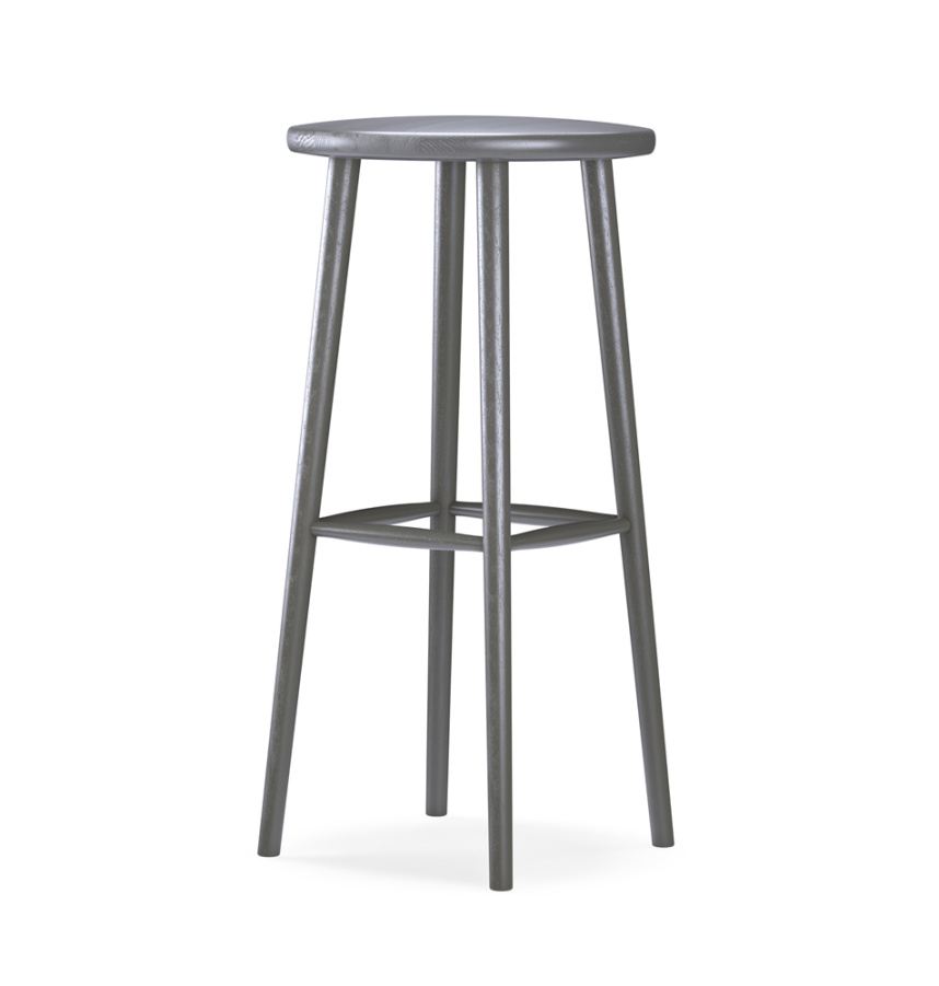 MISS BUTTON Barpall Massiv Ek Mörkgrå