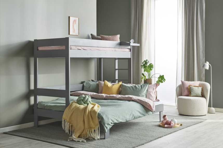 SIRI Våningssängar Grå, 90/170x200 cm