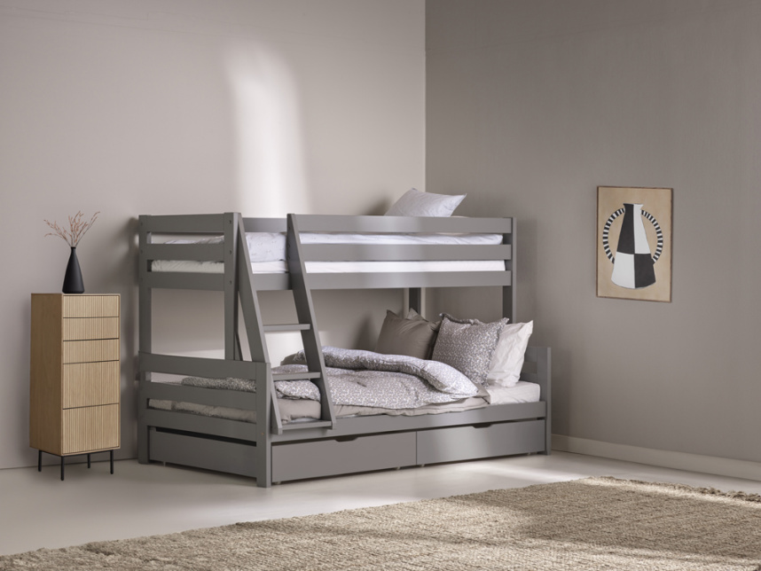 SIRI Våningssängar Grå, 90/120x200 cm