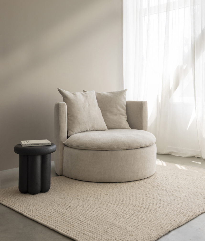 MANDARINE Fåtölj Tyg Beatto Cream de peche