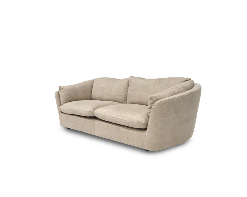 BONNIE Soffa 3,5-sits Dun. Tyg Caleido Stampato Natural. Fast klädsel.