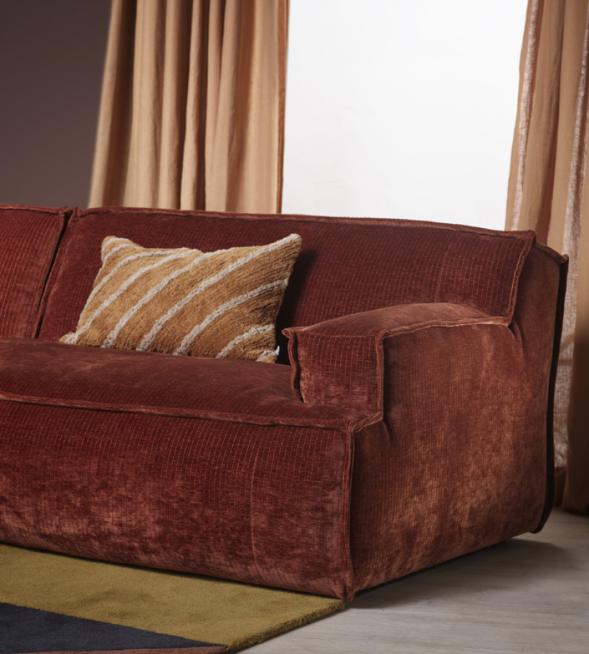 PLATANI Soffa 1,5-sits Tyg Levis 126 Copper