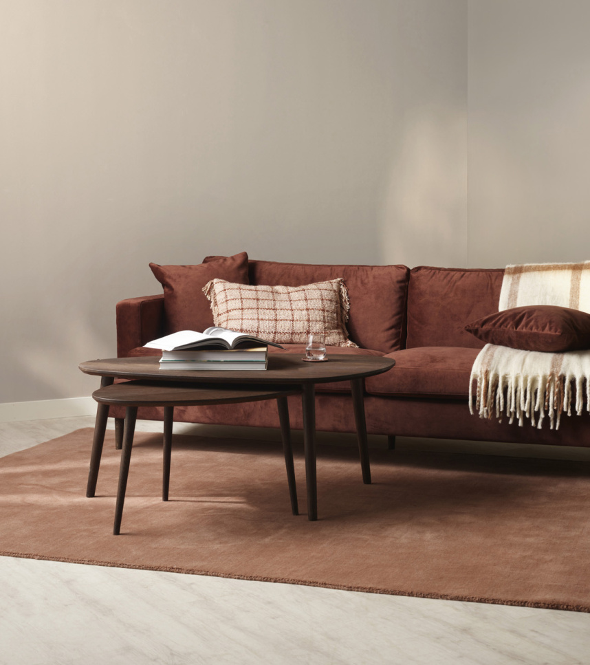 LUNDEN Satsbord Brunoljad massiv ek