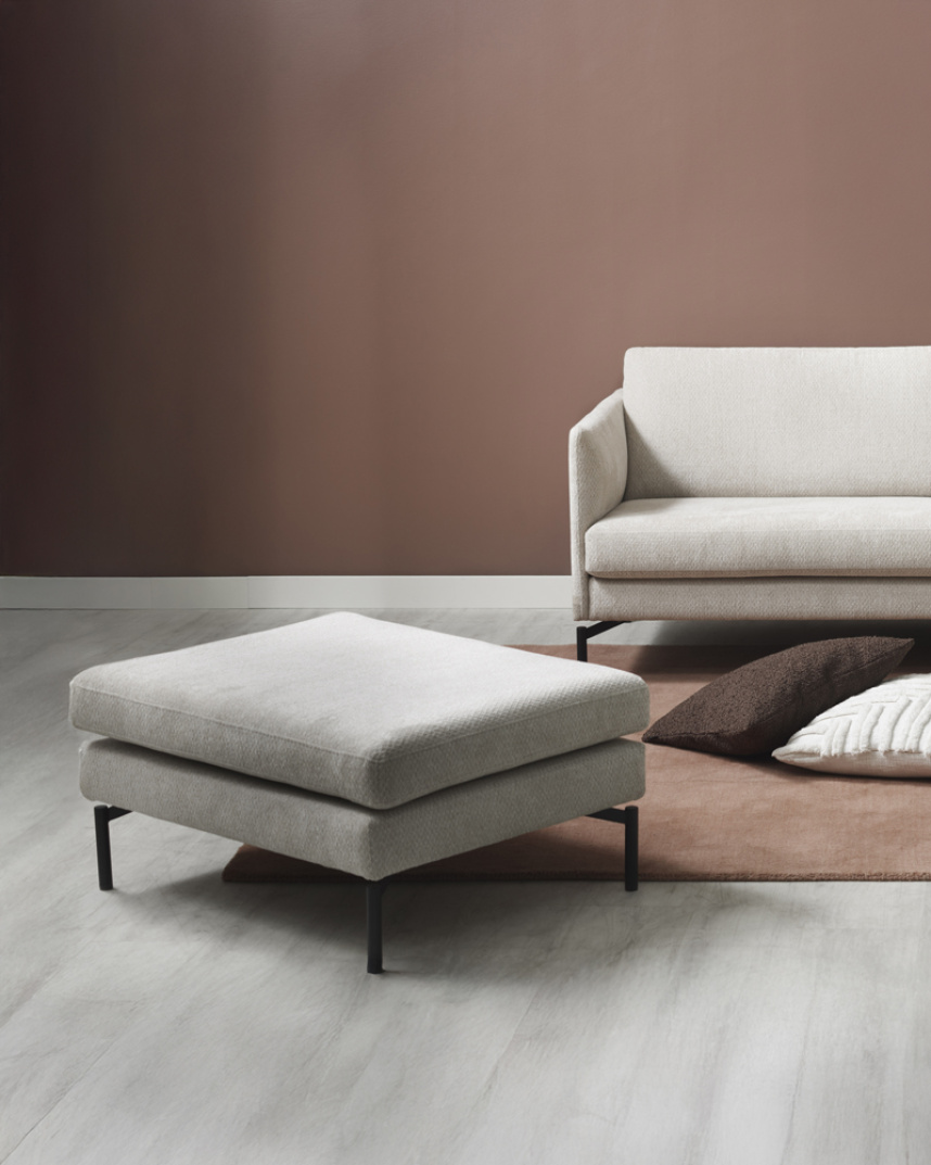 LUNA Fotpall Tyg Adria Beige