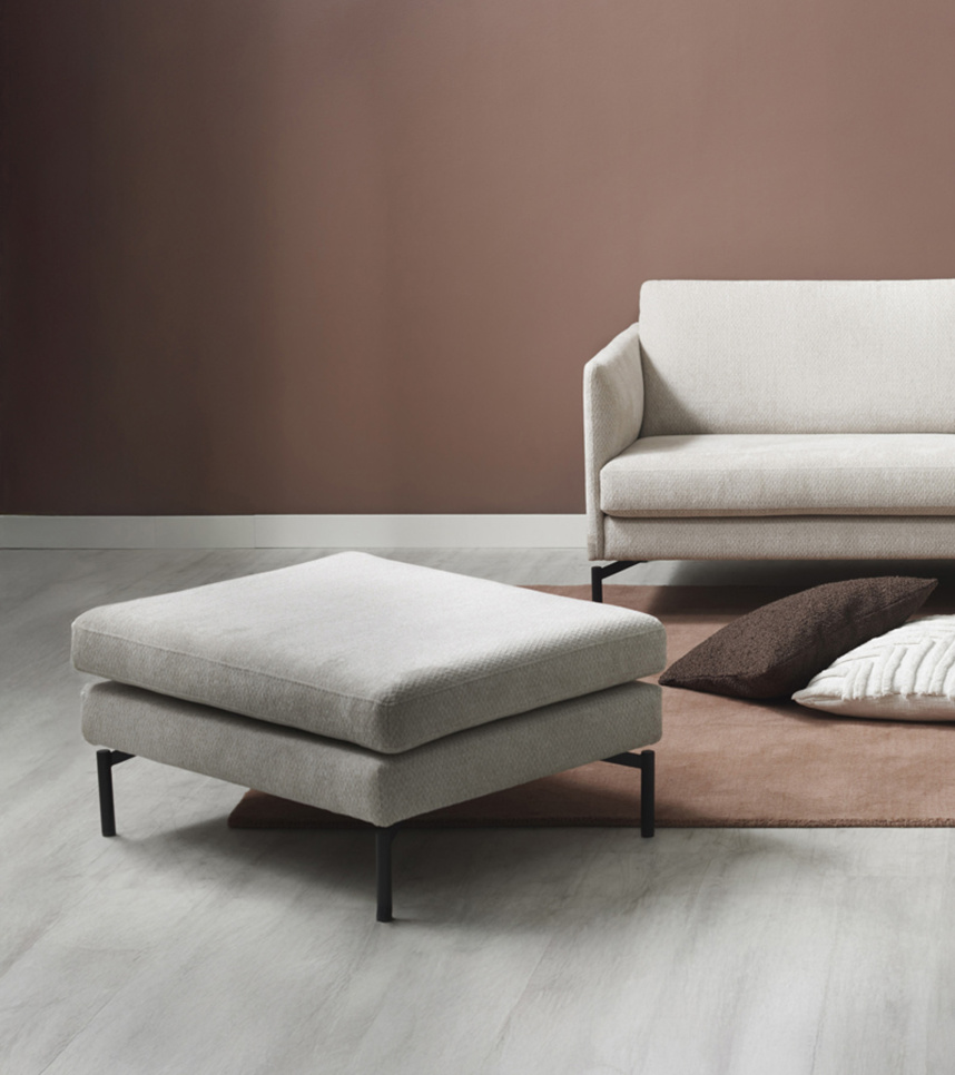 LUNA Fotpall Tyg Adria Beige