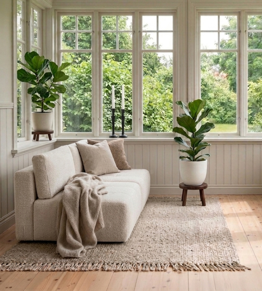 EDITH Bäddsoffa 3-sits Tyg Loop Creme