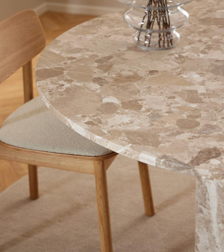 NAXOS Matbord Marmor Latte Brown