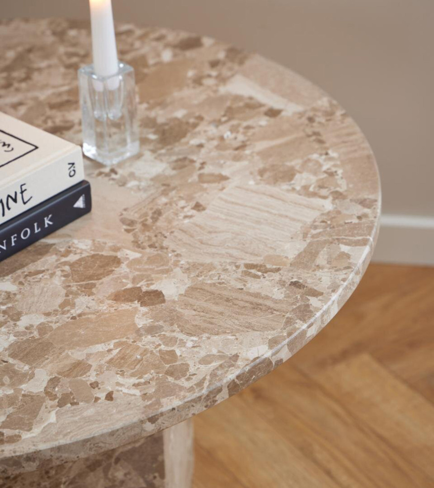 NAXOS Soffbord Marmor Latte Brown