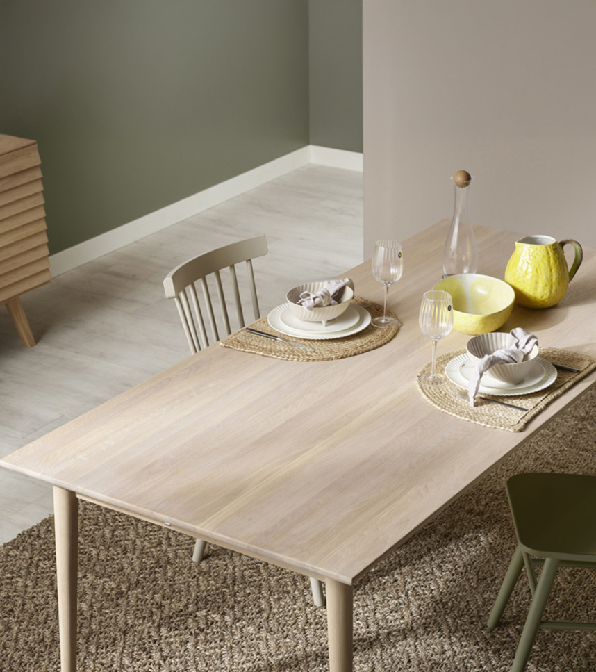 MYNTA Matbord Ek Vitoljad. 190x90 cm.