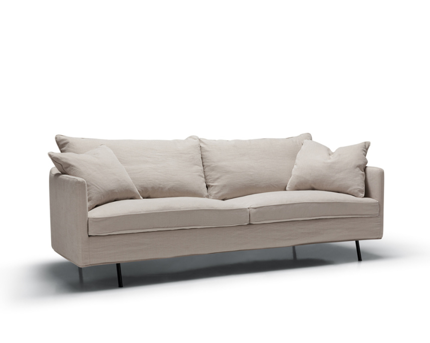 JULIA Soffa 3-sits Dun. Tyg Caleido Light Beige. Avtagbar klädsel.