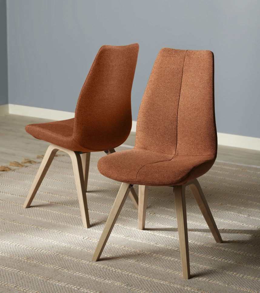 AROMA Stol Tyg Viva Rost. Ek Vitpigmenterad.