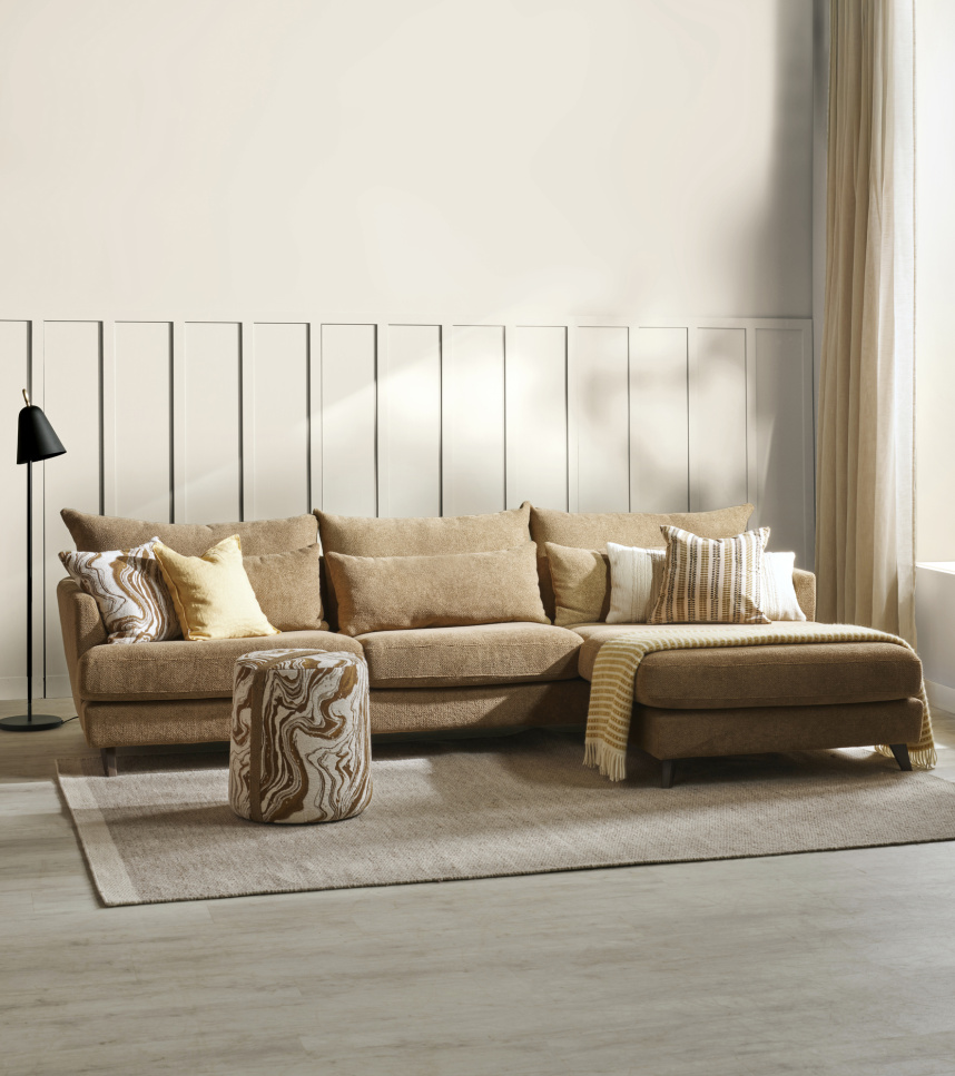 City XD Soffa med divan Tyg Macan Brandy