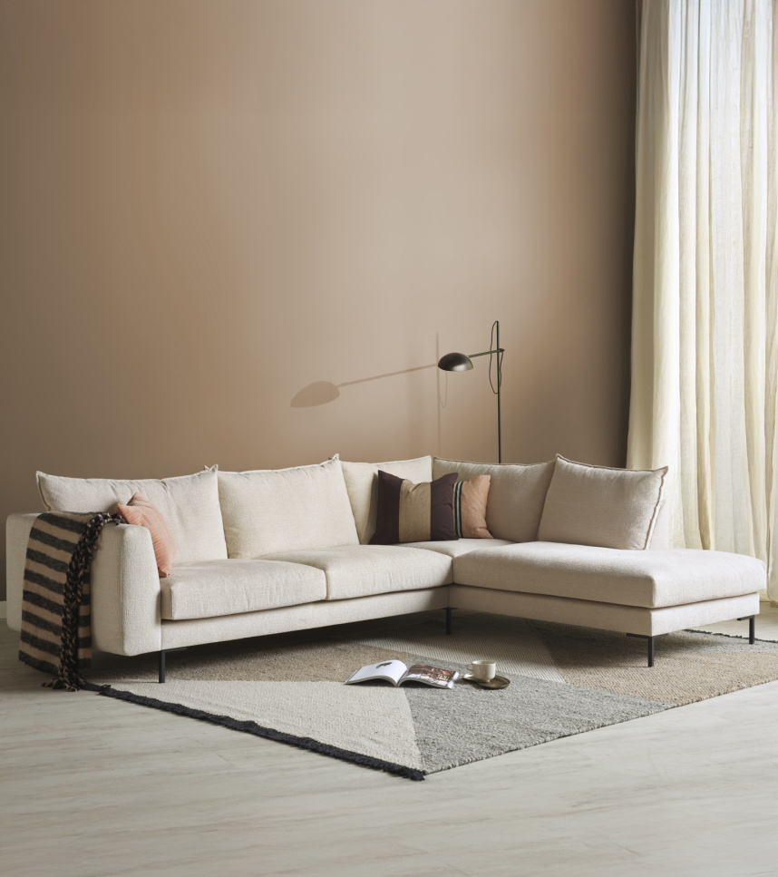 NOUR Soffa med öppet avslut Tyg Beige. Höger