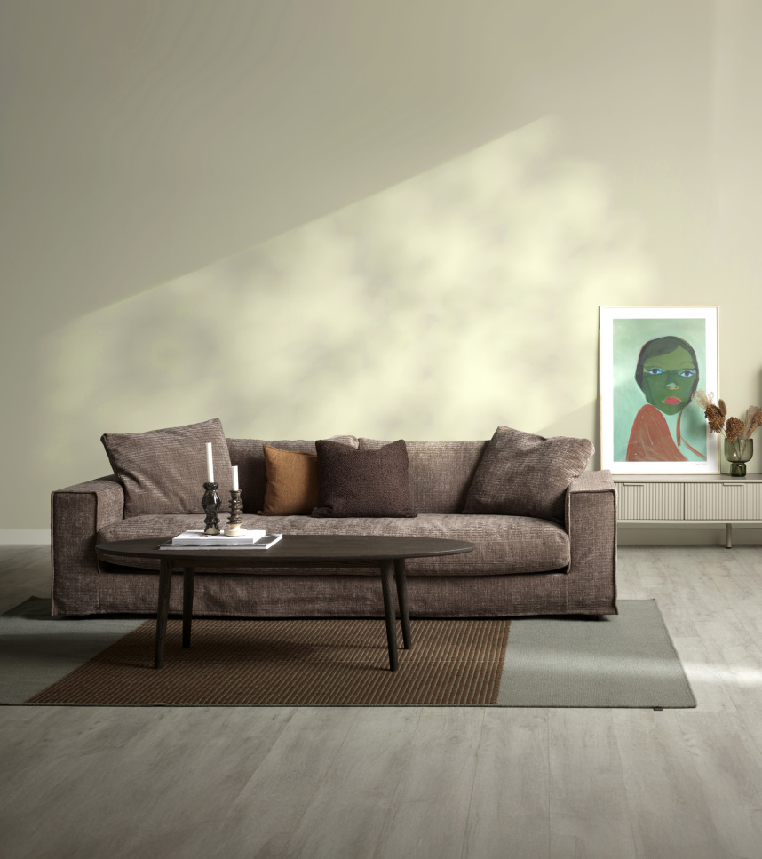 LEAH Soffa 3-sits Tyg Paradox Antelop