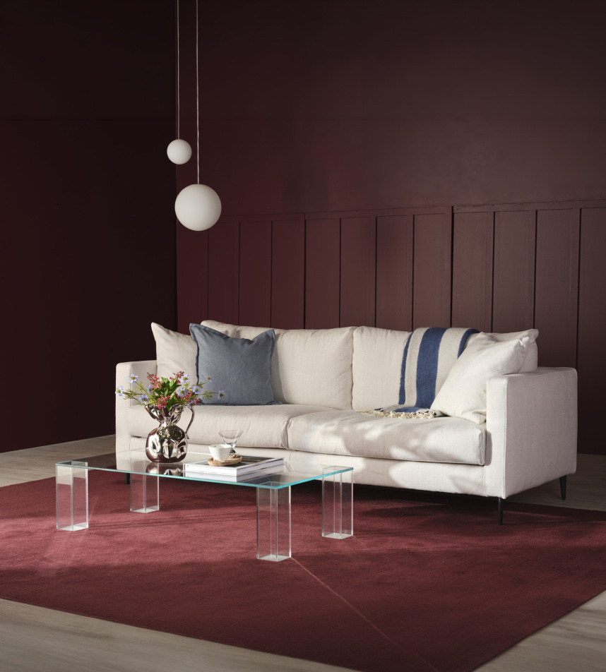 NOLITA Soffa 3-sits Tyg Matiss Vit. Avtagbart.