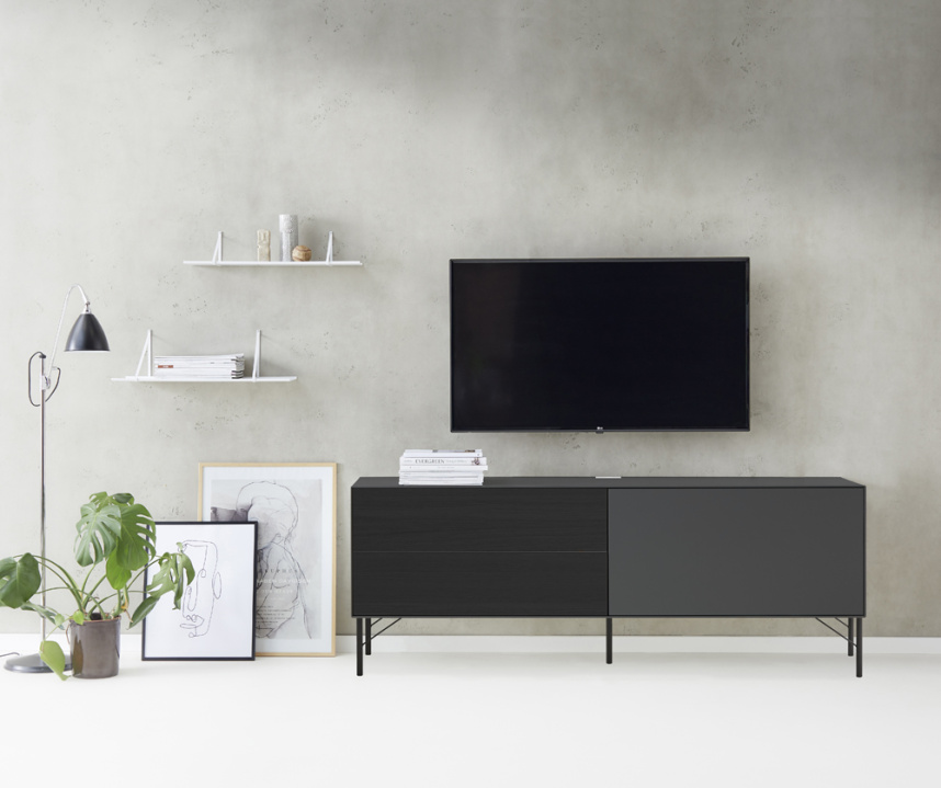 EDGE Sideboard Ekfanér Svartbetsad Antracit