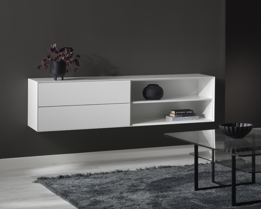 EDGE Mediabänk Vitlackad