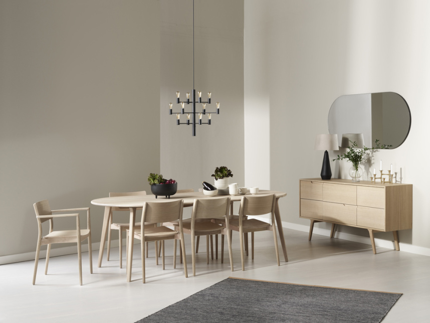 CLEAN Matbord Massiv Ek Vitoljad 230 cm