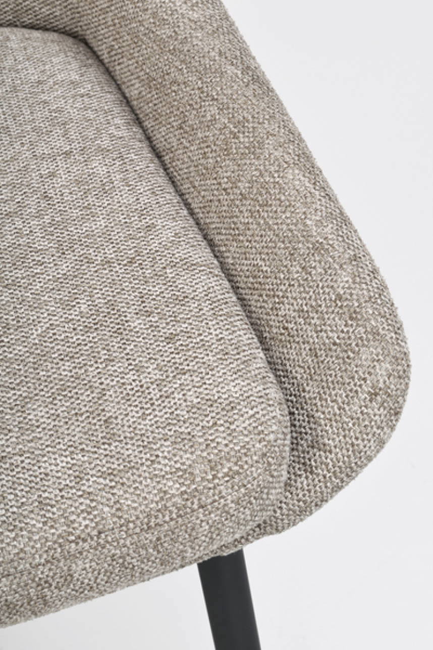 SIERRA Stol Tyg Brego Beige. Metall svart