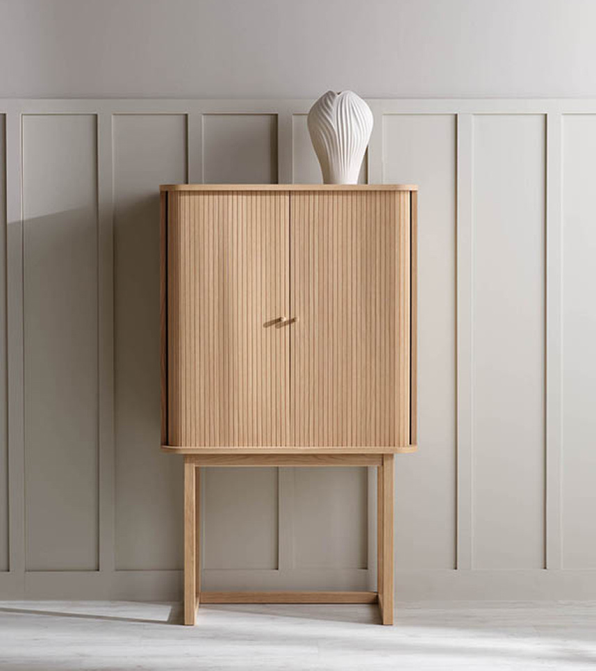 MILA Skåp Ekfanér Vitpigmenterad Lack