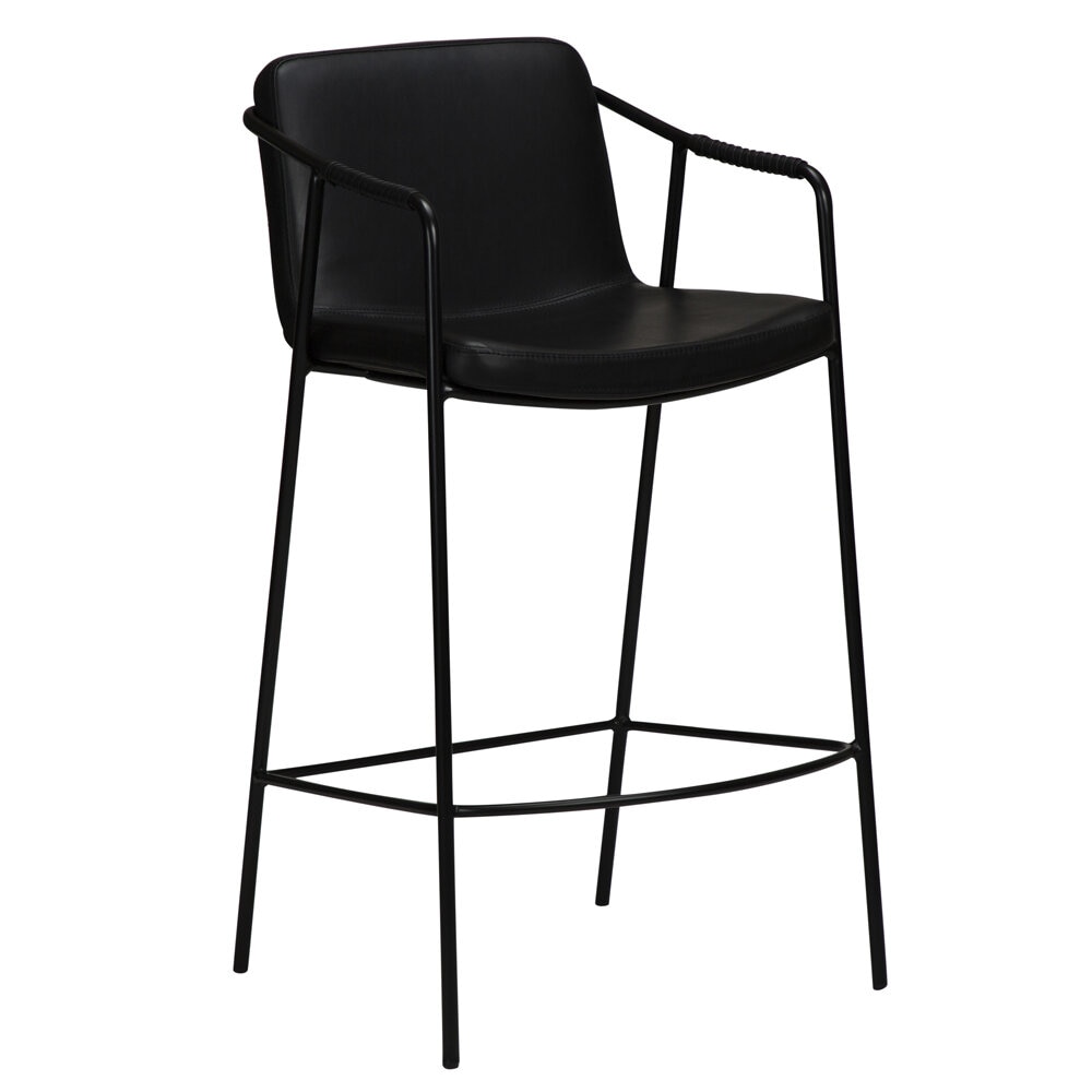 Elegant barstol i läderimitation och smäcker metall