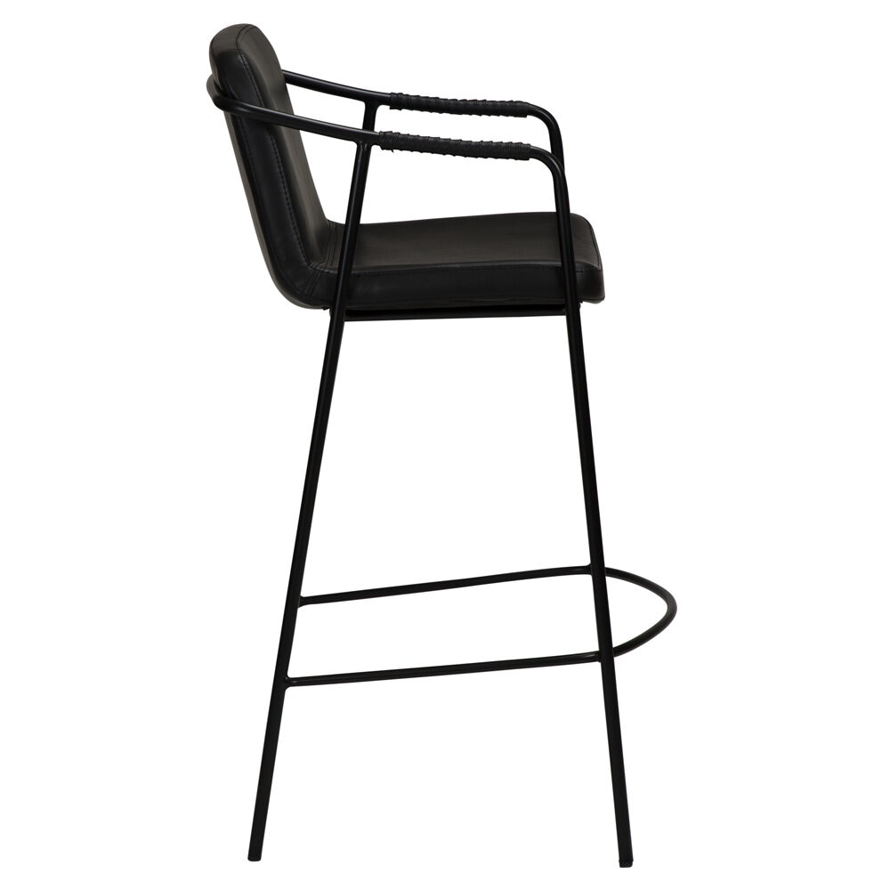 Elegant barstol i läderimitation och smäcker metall
