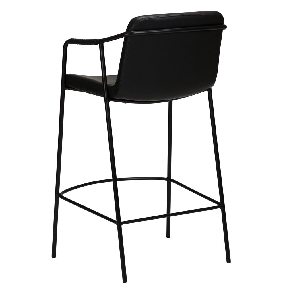 Elegant barstol i läderimitation och smäcker metall