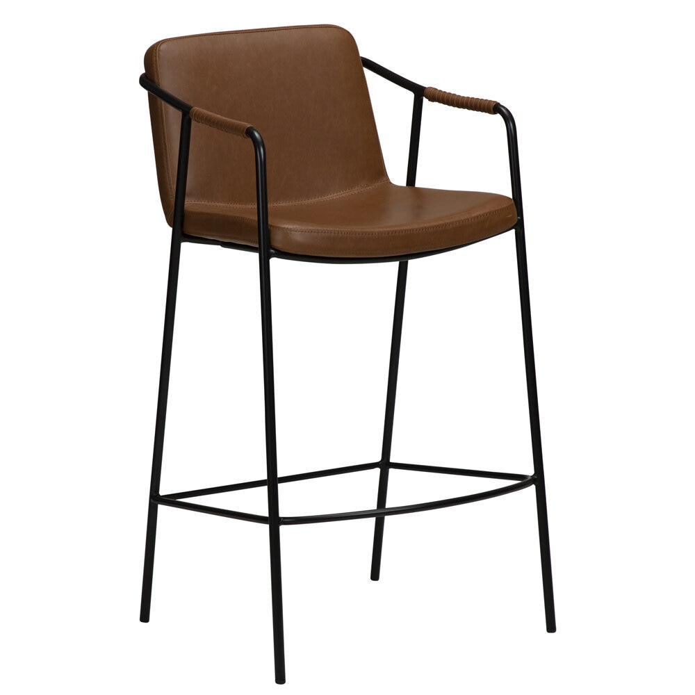 Elegant barstol i läderimitation och smäcker metall