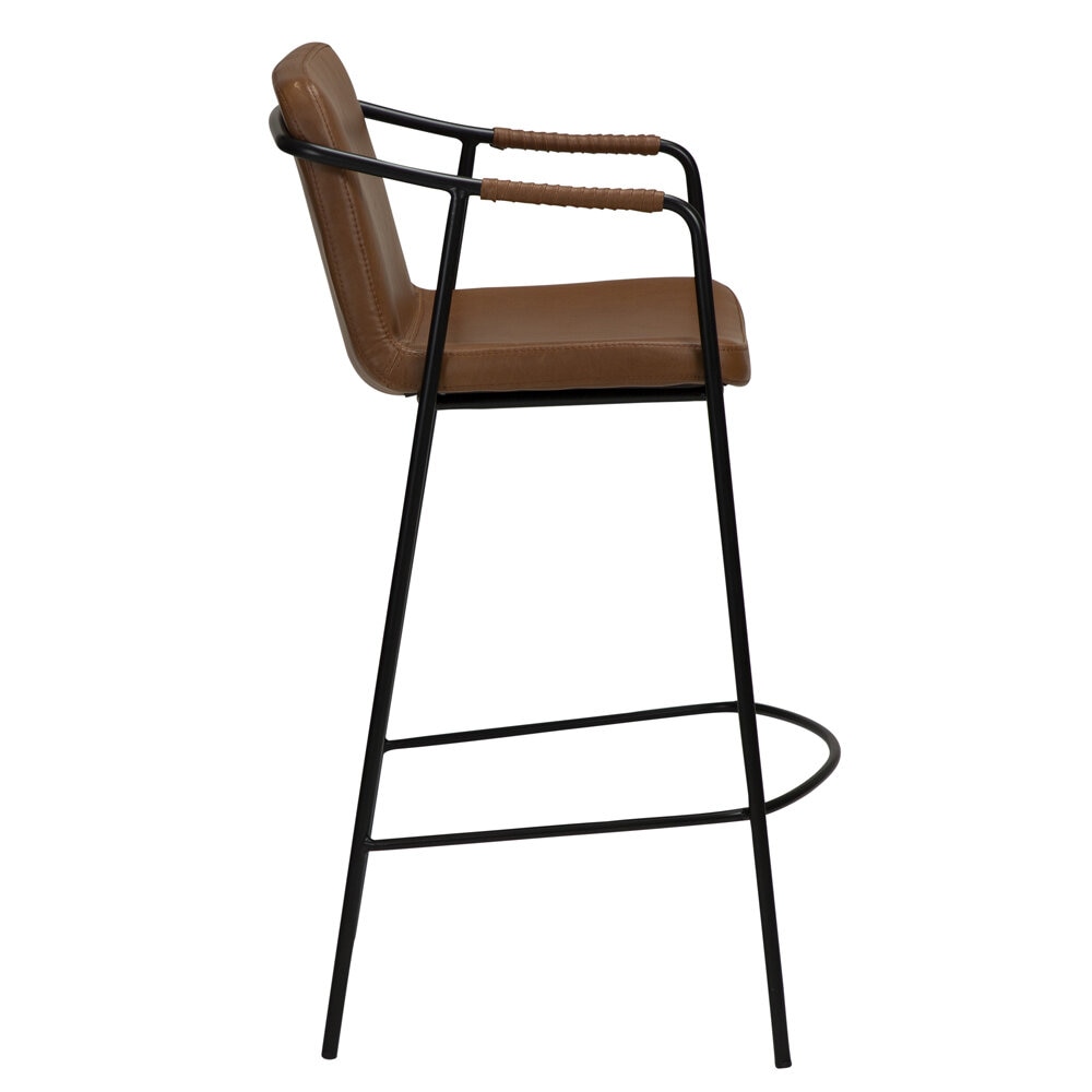 Elegant barstol i läderimitation och smäcker metall