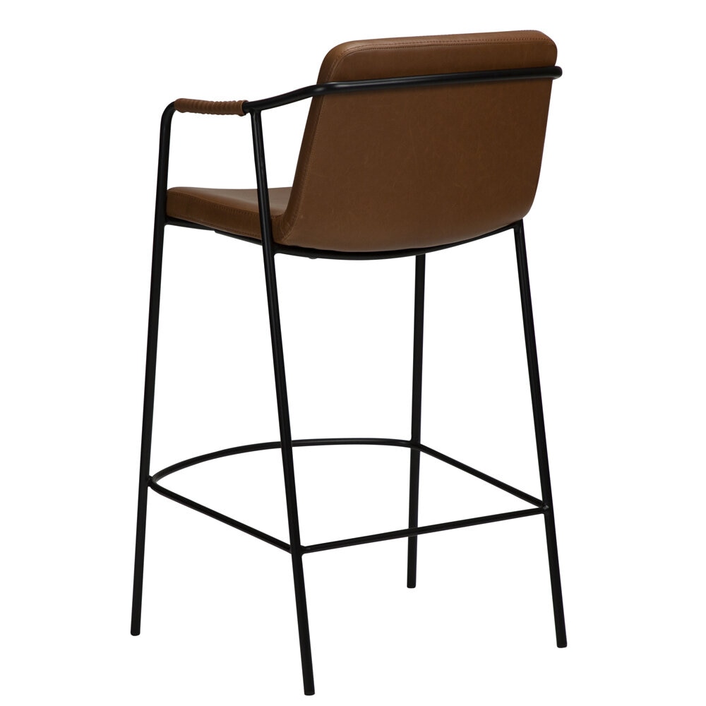 Elegant barstol i läderimitation och smäcker metall