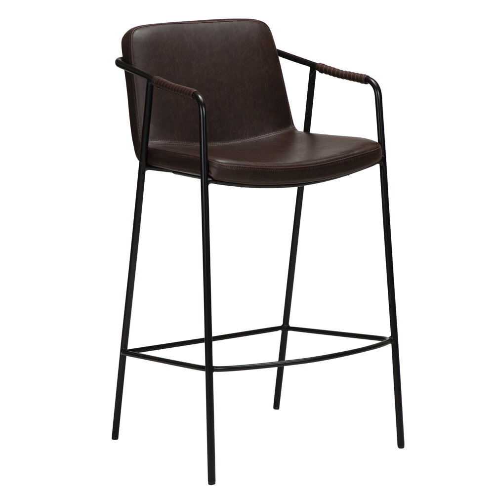 Elegant barstol i läderimitation och smäcker metall