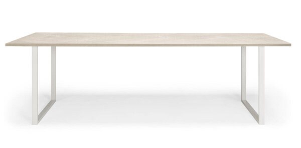 BISQUIT Matbord Ekfanér Vitpigmenterad Vaxad 240 cm båda soffbord och matbord
