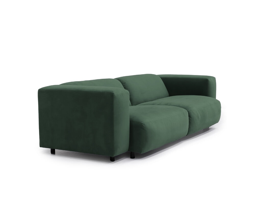En soffa som kombinerar ungdomlig stil med modern elegans med form och färg